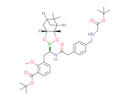 3-[2-(2-(4-((tert-butoxycarbonylmethyl)-aminomethyl)-phenyl)-acetylamino)-2-(2,9,9-trimethyl-3,5-doxa-4-bora-tricyclo[6.1.1.0.(2,6)]dec-4-yl)-ethyl]-2-methoxy-benzoic acid tert-butyl ester