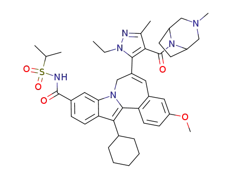 13-cyclohexyl-6-[1-ethyl-3-methyl-4-[(3-methyl-3,8-diazabicyclo[3.2.1]oct-8-yl)carbonyl]-1H-pyrazol-5-yl]-3-methoxy-N-((1-methylethyl)sulfonyl)-7H-indolo[2,1-a][2]benzazepine-10-carboxamide