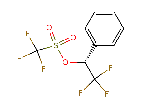 Molecular Structure of 84877-47-4 (Methanesulfonic acid, trifluoro-, (1R)-2,2,2-trifluoro-1-phenylethyl ester)