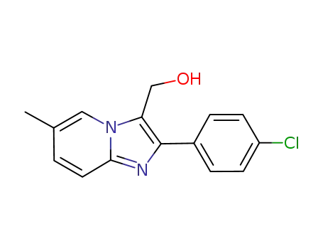 Molecular Structure of 103844-30-0 (Imidazo[1,2-a]pyridine-3-methanol, 2-(4-chlorophenyl)-6-methyl-)