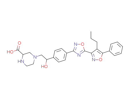 4-(2-hydroxy-2-(4-(5-(5-phenyl-4-propylisoxazol-3-yl)-1,2,4-oxadiazol-3-yl)phenyl)ethyl)piperazine-2-carboxylic acid