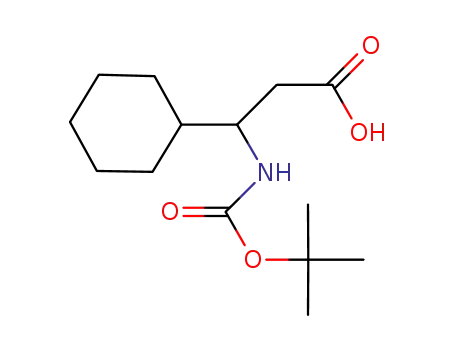 Molecular Structure of 458529-74-3 (3-TERT-BUTOXYCARBONYLAMINO-3-CYCLOHEXYL-PROPIONIC ACID)