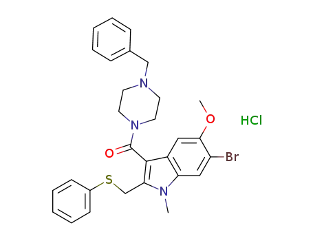 1-{[6-bromo-1-methyl-5-methoxy-2-phenylthiomethyl-1H-indol-3-yl]carbonyl}-4-benzylpiperazine hydrochloride