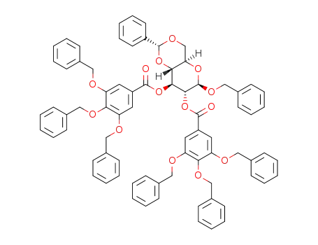 benzyl 4,6-O-benzylidene-2,3-O-bis(3,4,5-tris(benzyloxy)benzoyl)-β-D-glucopyranoside
