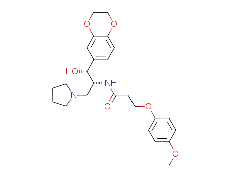 N-[2-hydroxy-2-(2,3-dihydrobenzo[β][1,4]dioxin-6-yl)-1-pyrrolidin-1-ylmethyl-ethyl]-3-(4-methoxy-phenoxy)-propionamide