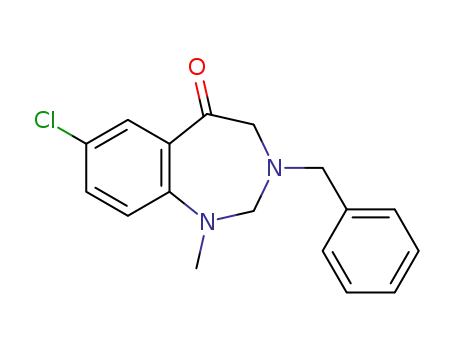 Molecular Structure of 1261594-23-3 (3-benzyl-7-chloro-1-methyl-3,4-dihydro-1H-benzo[d][1,3]diazepine-5(2H)-one)