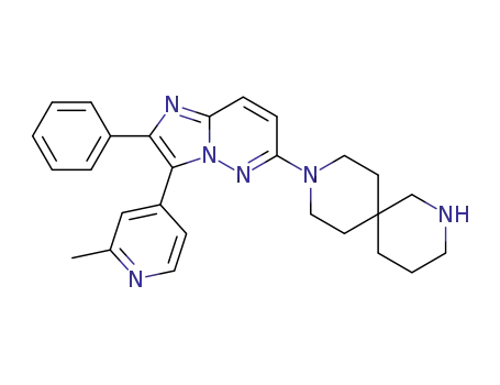 Molecular Structure of 1095707-96-2 (9-[3-(2-Methylpyrid-4-yl)-2-phenylimidazo[1,2-b]pyridazin-6-yl]-2,9-diazaspiro[5.5]undecane)