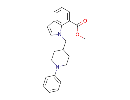 Molecular Structure of 1196047-35-4 (methyl 1-[(1-phenylpiperidin-4-yl)methyl]-1H-indole-7-carboxylate)