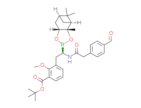 3-[2-(2-(4-formyl-phenyl)-acetylamino)-2-(2,9,9-trimethyl-3,5-doxa-4-bora-tricyclo[6.1.1.0.(2,6)]dec-4-yl)-ethyl]-2-methoxy-benzoic acid tert-butyl ester