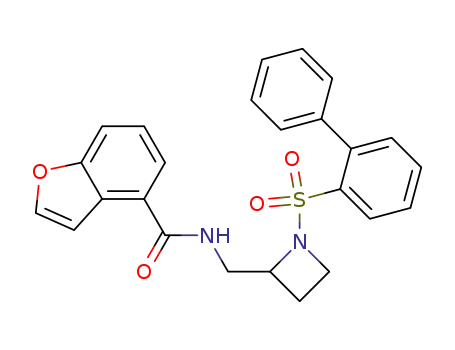 Molecular Structure of 1007873-75-7 ((2S)-Benzofuran-4-carboxylic acid [1-(biphenyl-2-sulfonyl)-azetidin-2-ylmethyl]-amide)