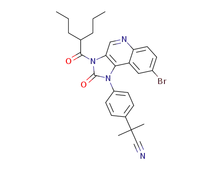 2-(4-(8-bromo-2-oxo-3-(2-propylpentanoyl)-2,3-dihydro-1H-imidazo[4,5-c]quinolin-1-yl)phenyl)-2-methylpropanenitrile