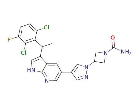 3-(4-{3-[1-(2,6-dichloro-3-fluorophenyl)ethyl]-1H-pyrrolo[2,3-b]pyridin-5-yl}-pyrazol-1-yl)-azetidine-1-carboxamide