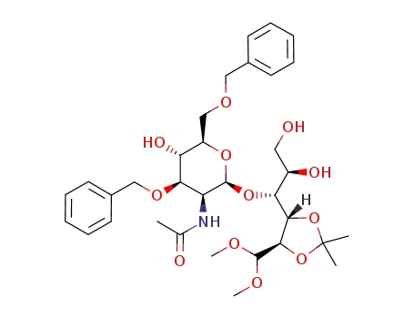 4-O-(2-acetamido-3,6-di-O-benzyl-2-deoxy-β-D-mannopyranosyl)-2,3-O-isopropylidene-aldehydo-D-glucose dimethyl acetal