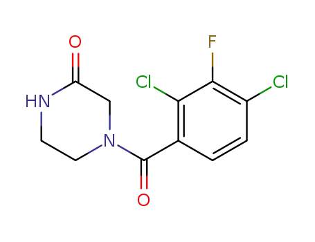 Molecular Structure of 1254073-46-5 (4-[(2,4-dichloro-3-fluorophenyl)carbonyl]-2-piperazinone)