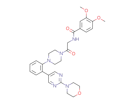 3,4-dimethoxy-N-(2-{4-[2-(2-morpholin-4-yl-pyrimidin-5-yl)phenyl]piperazin-1-yl}-2-oxo-ethyl)benzamide