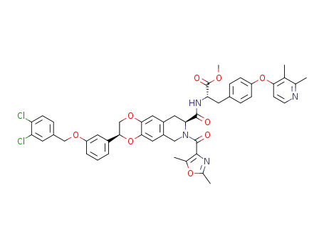 (S)-2-{[(3S,8S)-3-[3-(3,4-dichloro-benzyloxy)-phenyl]-7-(2,5-dimethyl-oxazole-4-carbonyl)-2,3,6,7,8,9-hexahydro-[1,4]dioxino[2,3-g]isoquinoline-8-carbonyl]-amino}-3-[4-(2,3-dimethyl-pyridin-4-yloxy)-phenyl]-propionic acid methyl ester