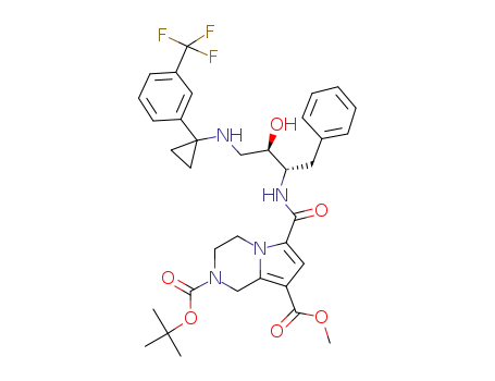 2-tert-butyl 8-methyl 6-{[(1S,2R)-1-benzyl-2-hydroxy-3-({1-[3-(trifluoromethyl)phenyl]cyclopropyl}amino)propyl]carbamoyl}-3,4-dihydropyrrolo[1,2-a]pyrazine-2,8(1H)-dicarboxylate