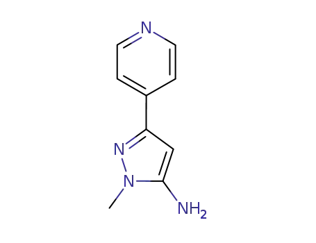 Molecular Structure of 38965-47-8 (2-Methyl-5-pyridin-4-yl-2H-pyrazol-3-ylamine)