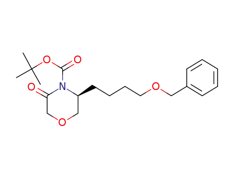Molecular Structure of 1166394-97-3 ((S)-5-(4-(benzyloxy)butyl)Morpholin-3-one)