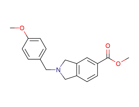 Molecular Structure of 1251999-61-7 (2-(4-methoxybenzyl)-2,3-dihydro-1H-isoindole-5-carboxylic acid methyl ester)