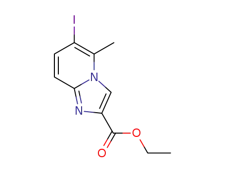 Molecular Structure of 1167625-53-7 (6-Iodo-5-methyl-imidazo[1,2-a]pyridine-2-carboxylic acid ethyl ester)