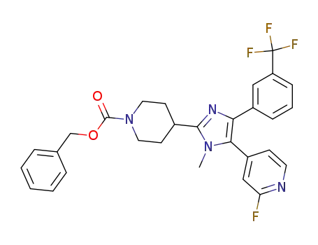 1-Piperidinecarboxylic acid,
4-[5-(2-fluoro-4-pyridinyl)-1-methyl-4-[3-(trifluoromethyl)phenyl]-1H-imid
azol-2-yl]-, phenylmethyl ester
