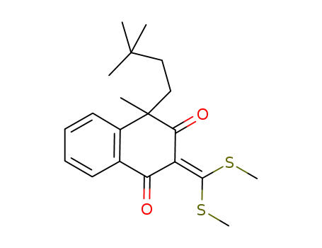 Molecular Structure of 847443-15-6 (1,3(2H,4H)-Naphthalenedione,
2-[bis(methylthio)methylene]-4-(3,3-dimethylbutyl)-4-methyl-)