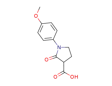 Molecular Structure of 108541-25-9 (1-(4-METHOXYPHENYL)-2-OXOPYRROLIDINE-3-CARBOXYLIC ACID)
