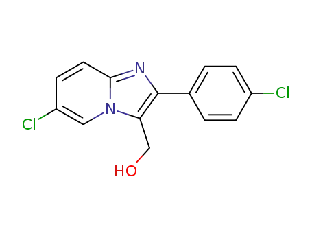 Molecular Structure of 193979-84-9 (Imidazo[1,2-a]pyridine-3-methanol, 6-chloro-2-(4-chlorophenyl)-)