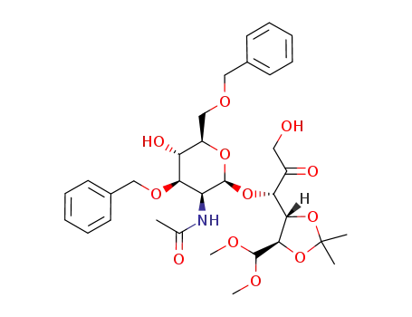 4-O-(2-acetamido-3,6-di-O-benzyl-2-deoxy-β-D-mannopyranosyl)-2,3-O-isopropylidene-D-xylo-hexos-5-ulose dimethyl acetal