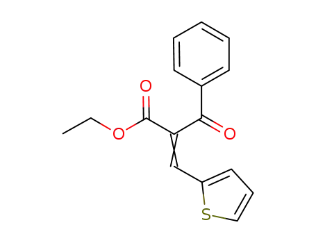 Molecular Structure of 117832-99-2 (Benzenepropanoic acid, b-oxo-a-(2-thienylmethylene)-, ethyl ester)