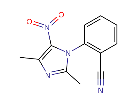 Molecular Structure of 946147-53-1 (2-(2,4-dimethyl-5-nitro-1H-imidazol-1-yl)benzonitrile)
