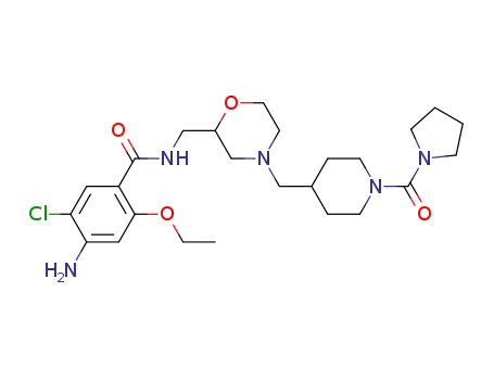 4-amino-5-chloro-2-ethoxy-N-[{4-[(1-(1-pyrrolidinecarbonyl)-4-piperidinyl)methyl]-2-morpholinyl}-methyl]benzamide
