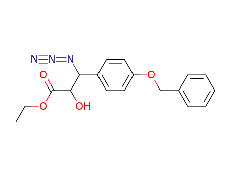 Molecular Structure of 846066-98-6 (Benzenepropanoic acid, b-azido-a-hydroxy-4-(phenylmethoxy)-, ethyl
ester)