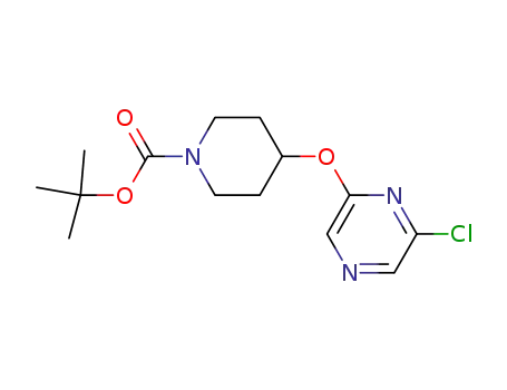 Molecular Structure of 426830-18-4 (2-CHLORO-6-(4-N-BOC-PIPERIDINYLOXY)PYRAZINE)