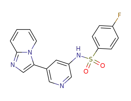 4-fluoro-N-(5-imidazo[1,2-a]pyridin-3-yl-3-pyridinyl)benzenesulfonamide