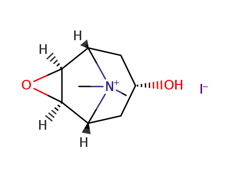 Molecular Structure of 21662-36-2 ((1R,2R,4S,5S,7S)-7-hydroxy-9,9-dimethyl-3-oxa-9-azatricyclo[3.3.1.02,4]nonan-9-iumiodide (N-methylscopinium))
