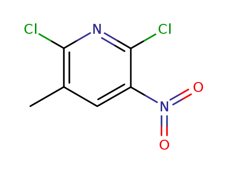 Molecular Structure of 58596-88-6 (2,6-Dichloro-3-methyl-5-nitropyridine)