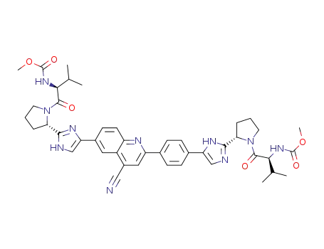 methyl {(2S)-1-[(2S)-2-{5-[4-(4-cyano-6-{2-[(2S)-1-{(2S)-2-[(methoxycarbonyl)amino]-3-methylbutanoyl}pyrrolidin-2-yl]-1H-imidazol-4-yl}quinolin-2-yl)phenyl]-1H-imidazol-2-yl}pyrrolidin-1-yl]-3-methyl-1-oxobutan-2-yl}carbamate