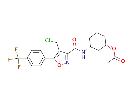 (1S,3R)-3-(4-(chloromethyl)-5-(4-(trifluoromethyl)phenyl)isoxazole-3-carboxamido)cyclohexyl acetate
