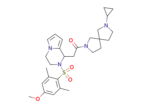 1-(7-cyclopropyl-2,7-diazaspiro[4.4]nonan-2-yl)-2-(2-(4-methoxy-2,6-dimethylphenylsulfonyl)-1,2,3,4-tetrahydropyrrolo[1,2-a]pyrazin-1-yl)ethanone