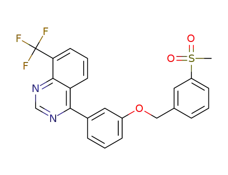 Molecular Structure of 1112985-32-6 (4-(3-{[3-(methylsulfonyl)benzyl]oxy}phenyl)-8-(trifluoromethyl)quinazoline)