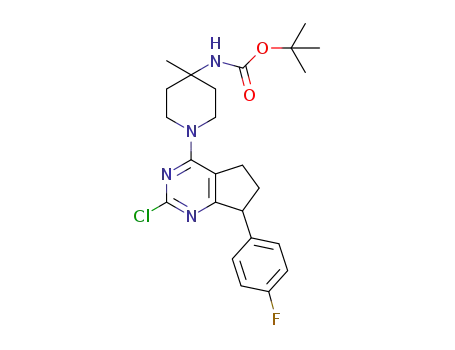 tert-butyl 1-(2-chloro-7-(4-fluorophenyl)-6,7-dihydro-5H-cyclopenta[d]pyrimidin-4-yl)-4-methylpiperidin-4-ylcarbamate