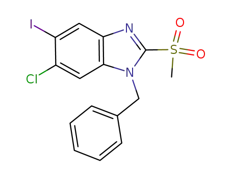 1-benzyl-6-chloro-5-iodo-2-methanesulfonyl-1H-benzimidazole