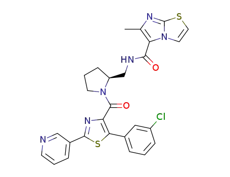 (S)-6-methyl-imidazo[2,1-b]thiazole-5-carboxylic acid {1-[5-(3-chloro-phenyl)-2-pyridin-3-yl-thiazole-4-carbonyl]-pyrrolidin-2-ylmethyl}-amide