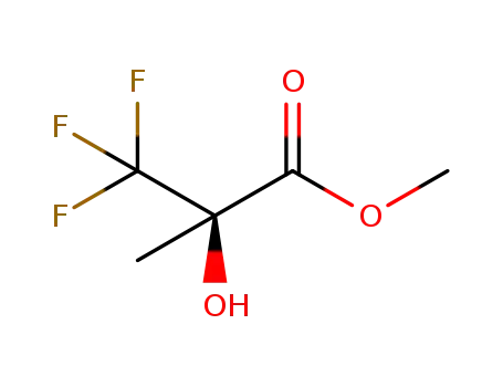 Molecular Structure of 501084-02-2 (Propanoic acid, 3,3,3-trifluoro-2-hydroxy-2-methyl-, methyl ester, (2R)-)