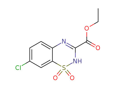 Molecular Structure of 61006-30-2 (2H-1,2,4-Benzothiadiazine-3-carboxylic acid, 7-chloro-, ethyl ester,
1,1-dioxide)
