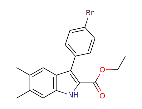ethyl 3-(4-bromophenyl)-5,6-dimethyl-1H-indole-2-carboxylate