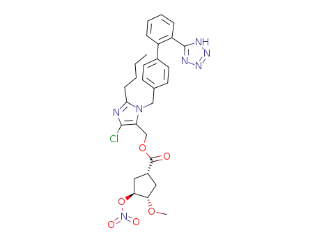 (2-butyl-4-chloro-1-{[2'-(1H-tetrazol-5-yl)biphenyl-4-yl]methyl}-1H-imidazol-5-yl)methyl (1R,3S,4S)-3-methoxy-4-(nitrooxy)cyclopentanecarboxylate