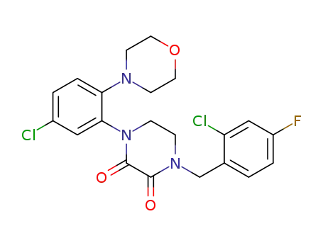 1-[(2-chloro-4-fluorophenyl)methyl]-4-[5-chloro-2-(4-morpholinyl)phenyl]-2,3-piperazinedione